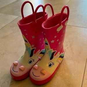Toddler Girl Unicorn Rainboots